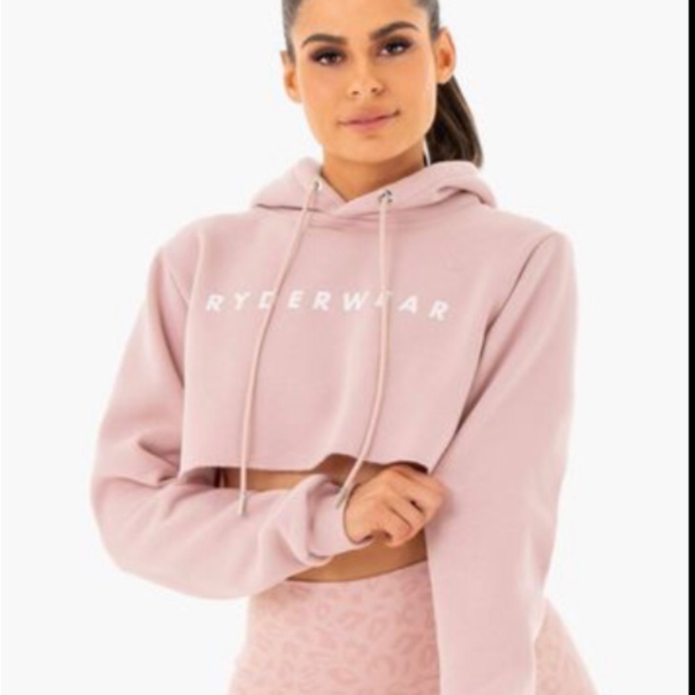 Ryderwear Wild Fleece Crop Hoodie Blush size M
